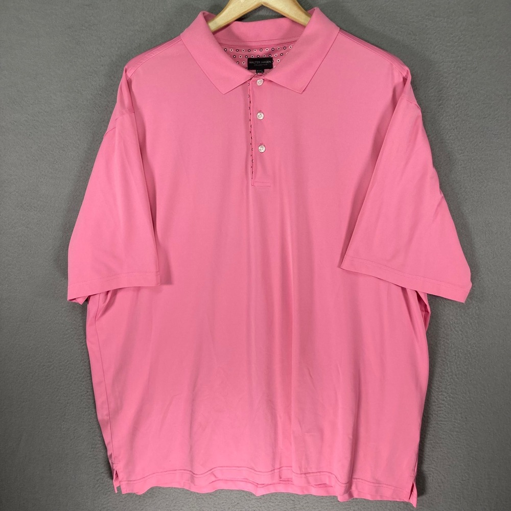 WALTER HAGEN‎ COLLECTION Mens Pink Polo Shirt XXL Golf Casual Short Sleeve